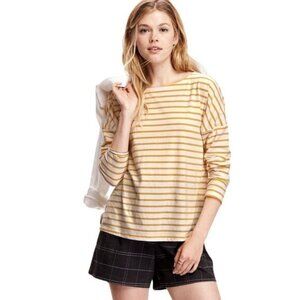 New‎ OLD NAVY Relax Boat Neck Tee Stripes 3/4 Sleeves Small